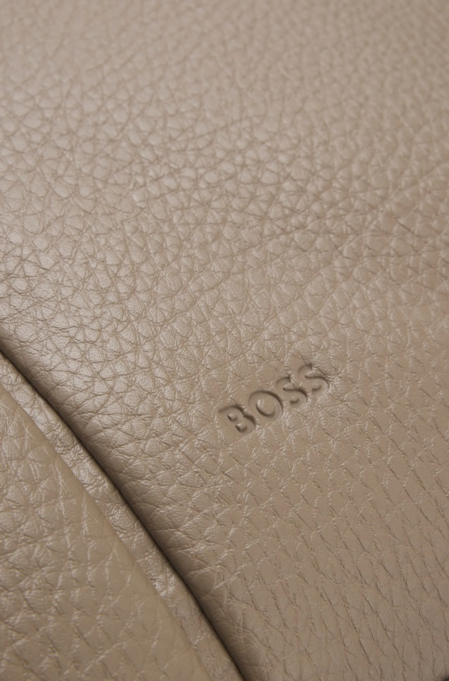Faux-leather tote bag with embossed logo