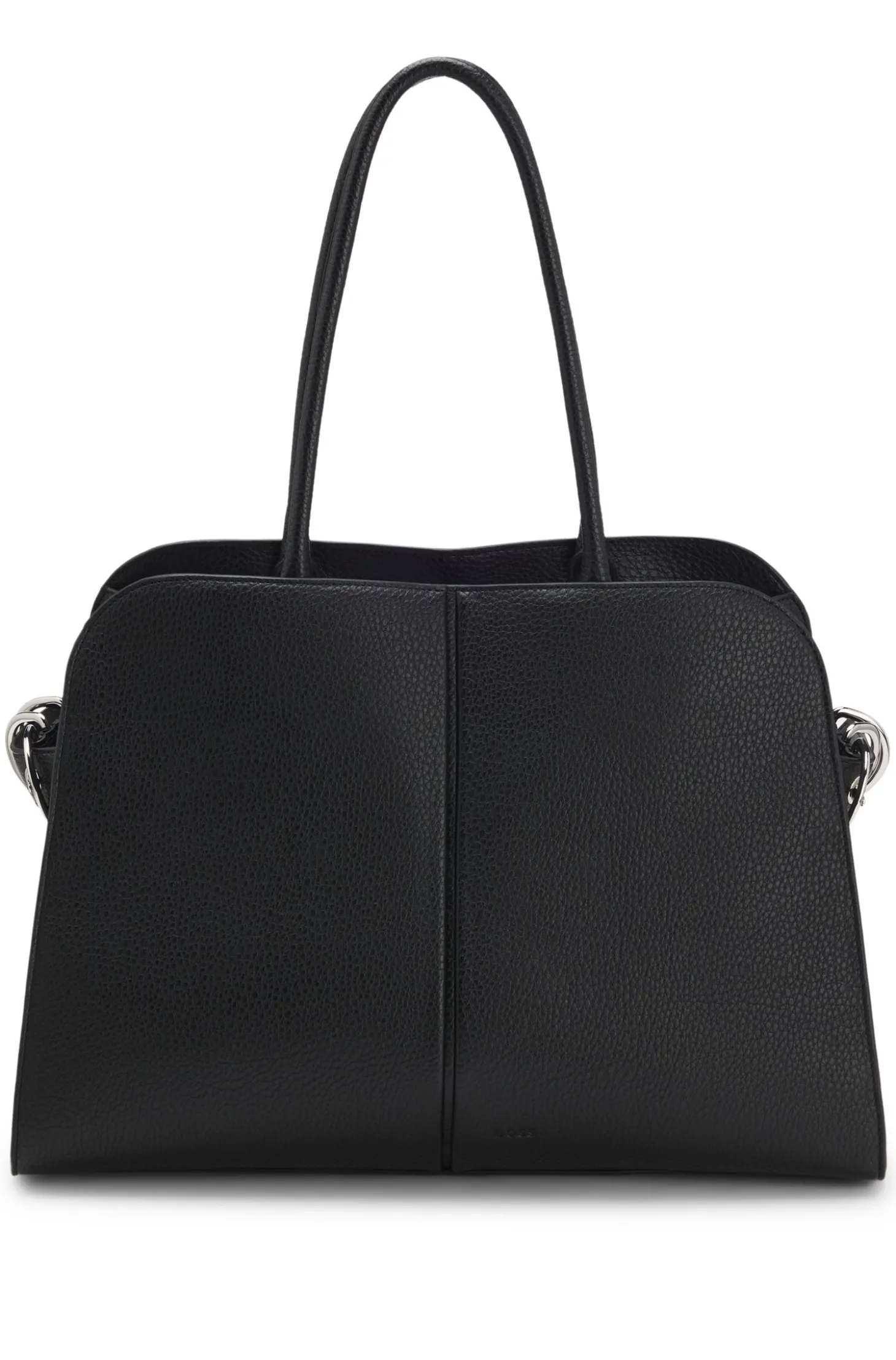 Faux-leather tote bag with embossed logo