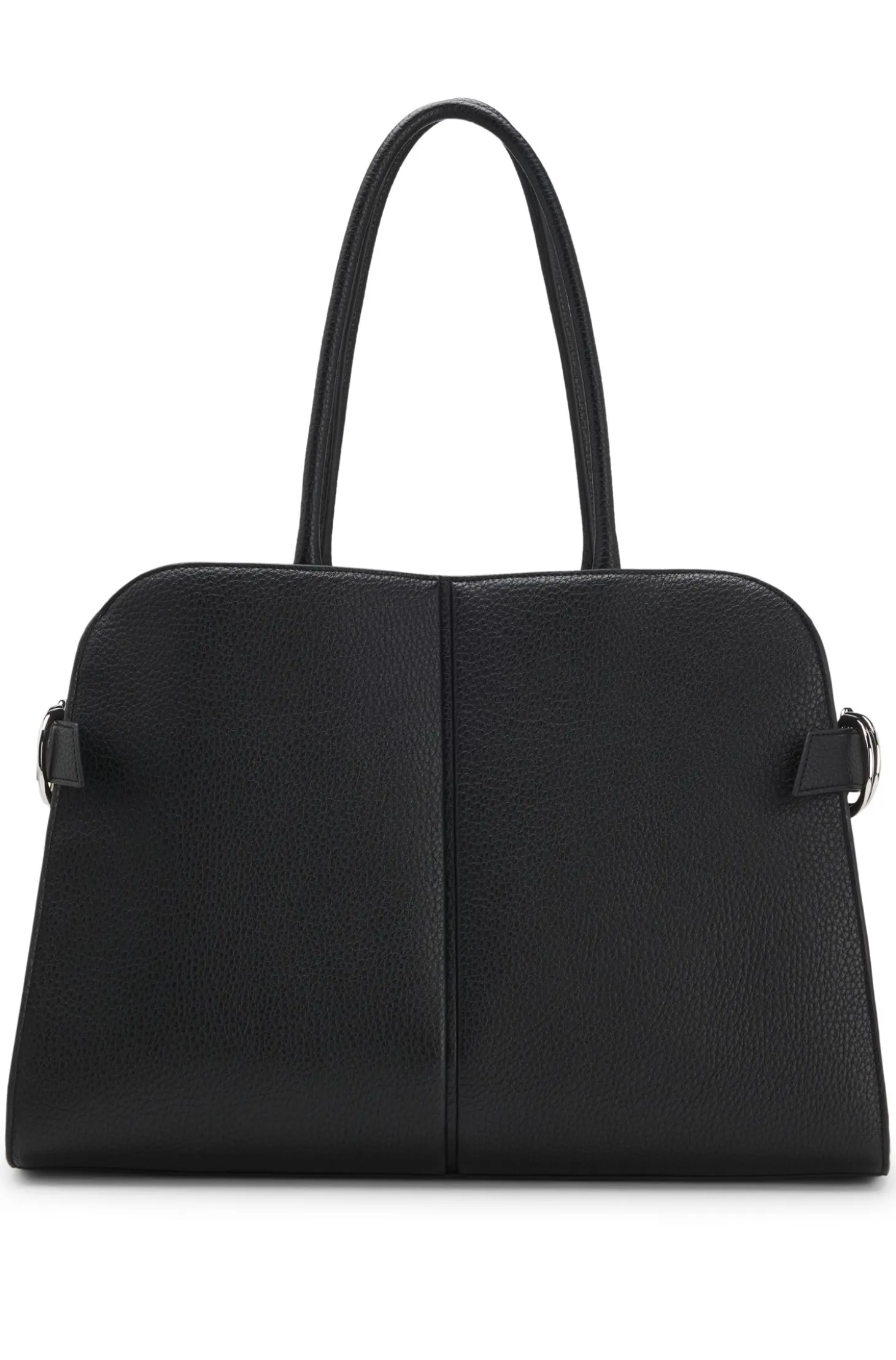 Faux-leather tote bag with embossed logo