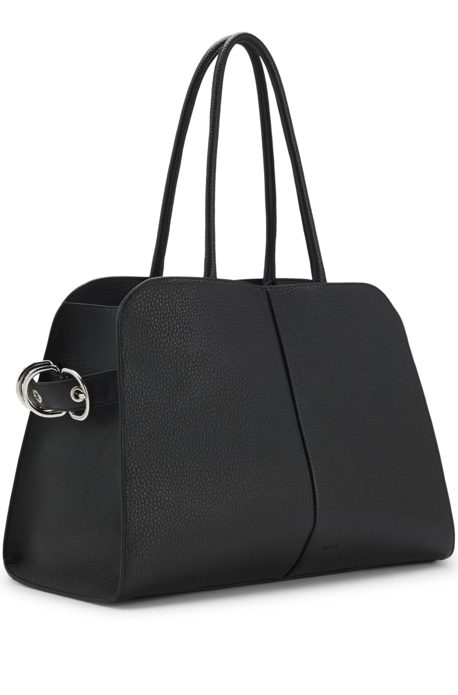 Faux-leather tote bag with embossed logo