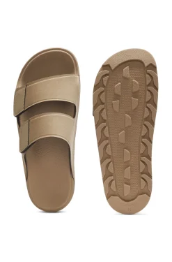 Faux-suede slides with logo detailing