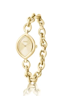 Fiora contoured watch in gold-tone steel