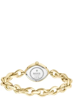 Fiora contoured watch in gold-tone steel