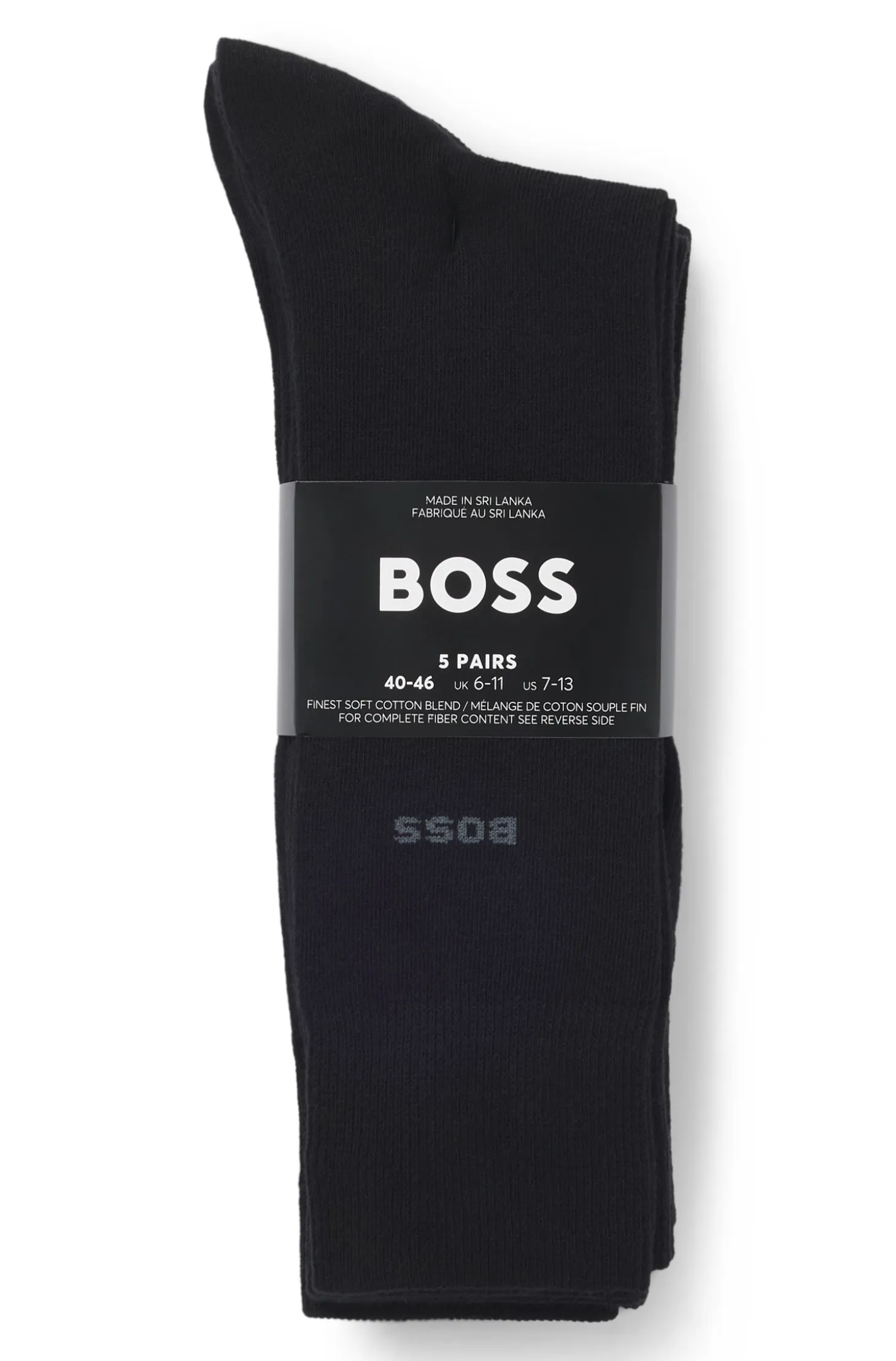 Five-pack of regular-length socks in a cotton blend