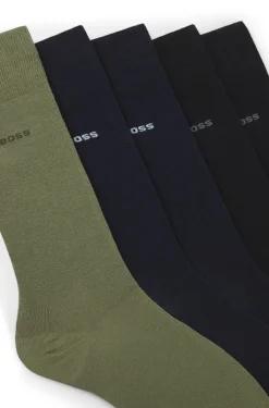 Five-pack of regular-length socks in a cotton blend