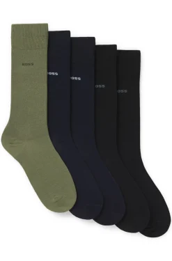 Five-pack of regular-length socks in a cotton blend