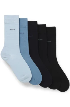 Five-pack of regular-length socks in a cotton blend