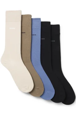 Five-pack of regular-length socks in a cotton blend