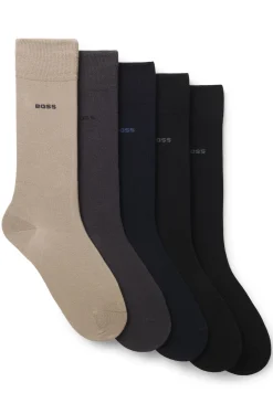 Five-pack of regular-length socks in a cotton blend