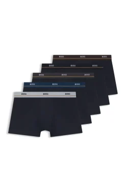 Five-pack of stretch-cotton trunks with logo waistbands