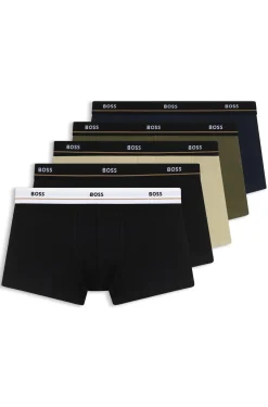 Five-pack of stretch-cotton trunks with logo waistbands