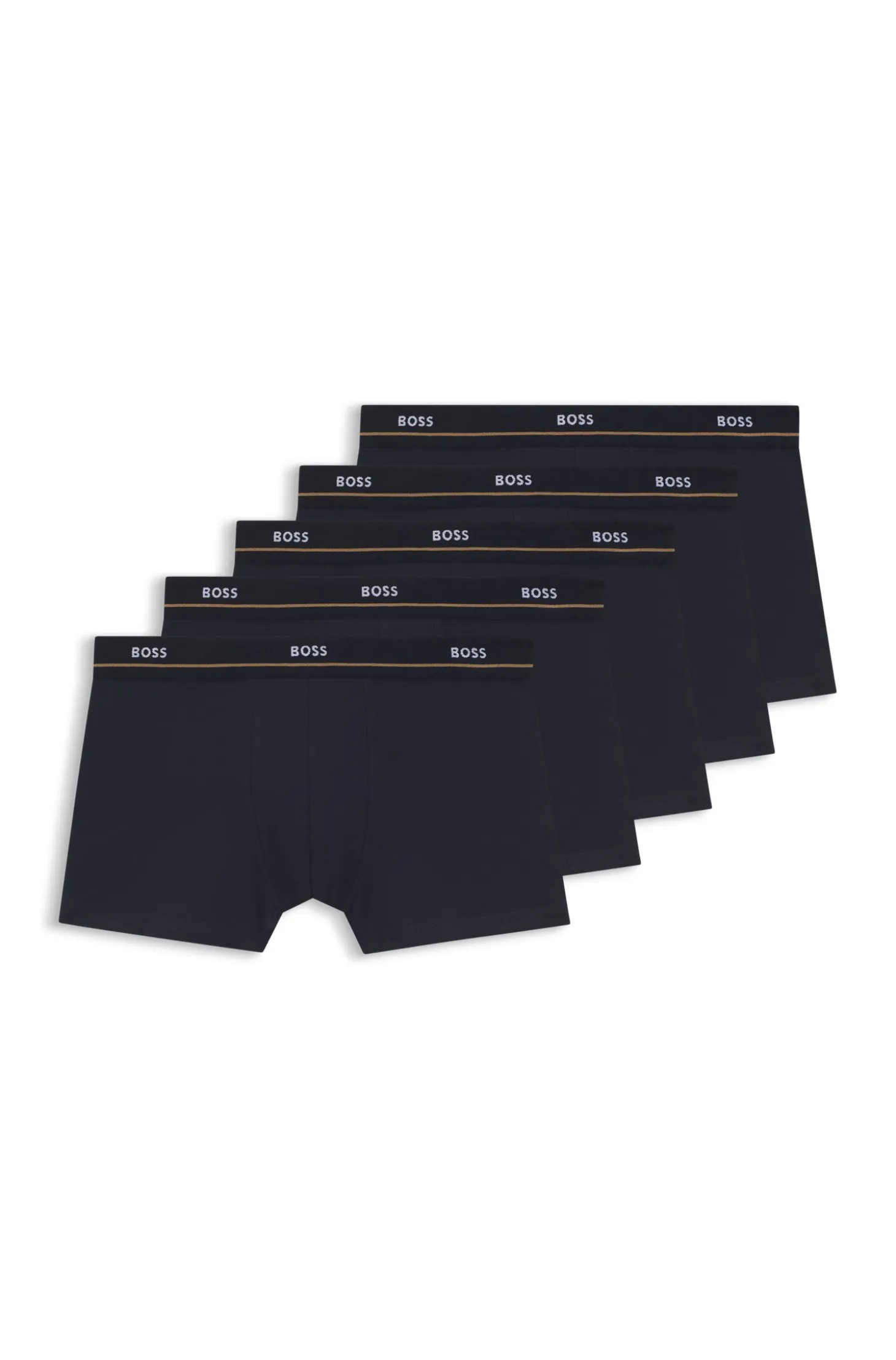 Five-pack of stretch-cotton trunks with logo waistbands