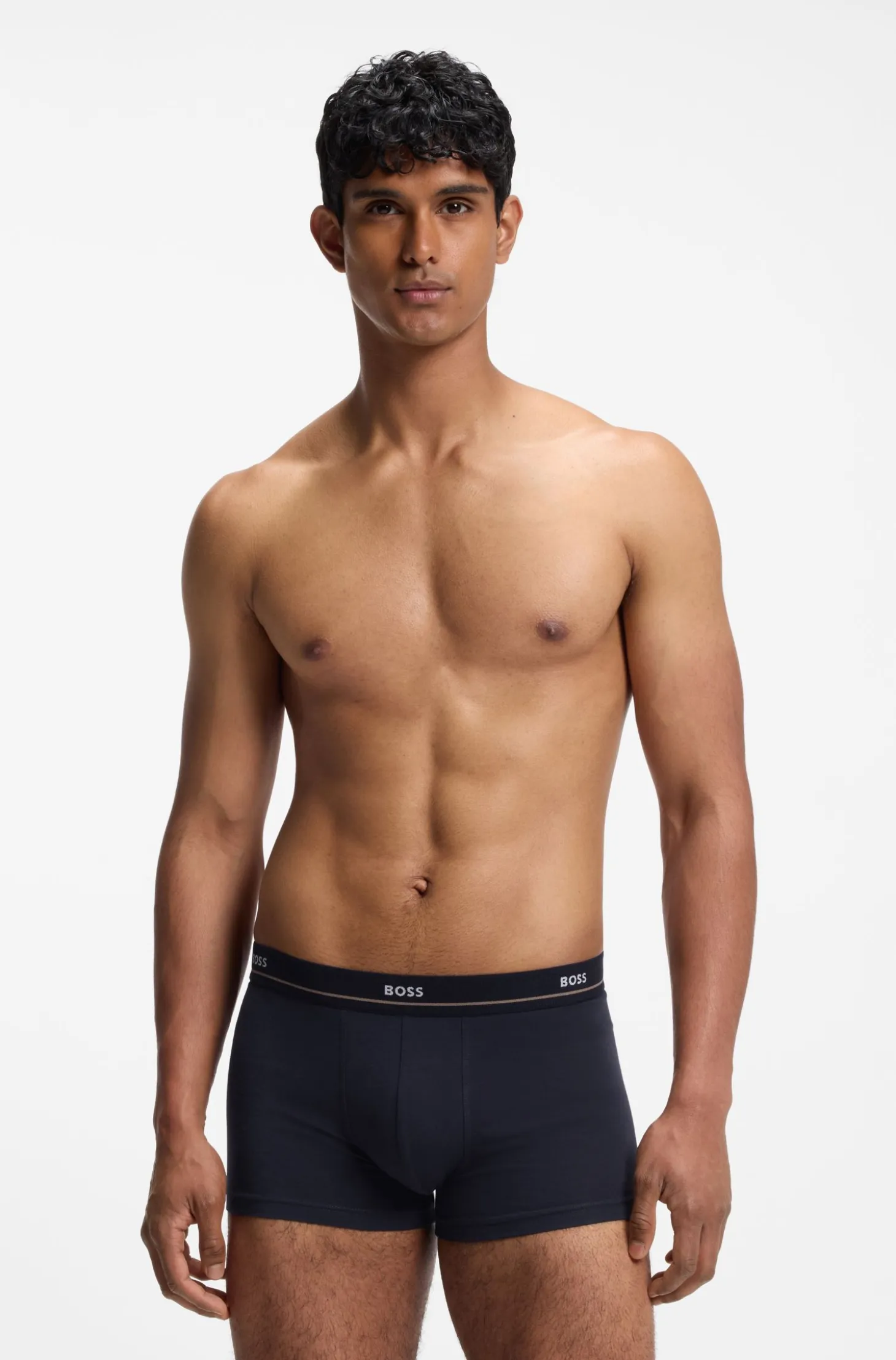 Five-pack of stretch-cotton trunks with logo waistbands
