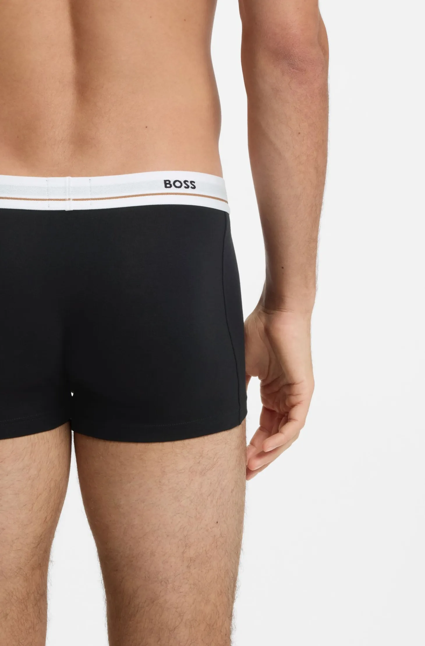 Five-pack of stretch-cotton trunks with logo waistbands