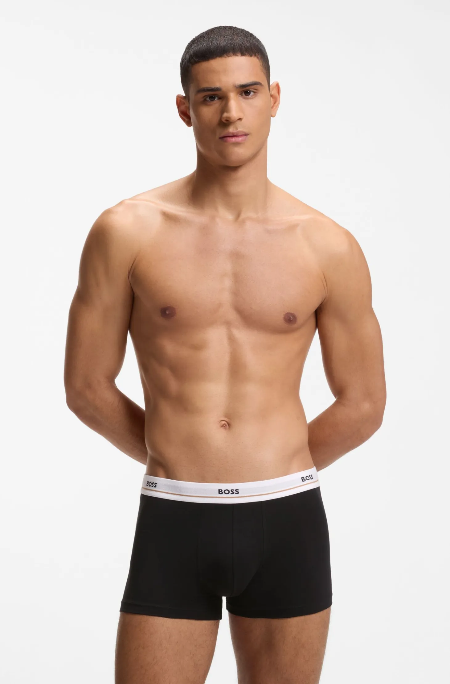 Five-pack of stretch-cotton trunks with logo waistbands