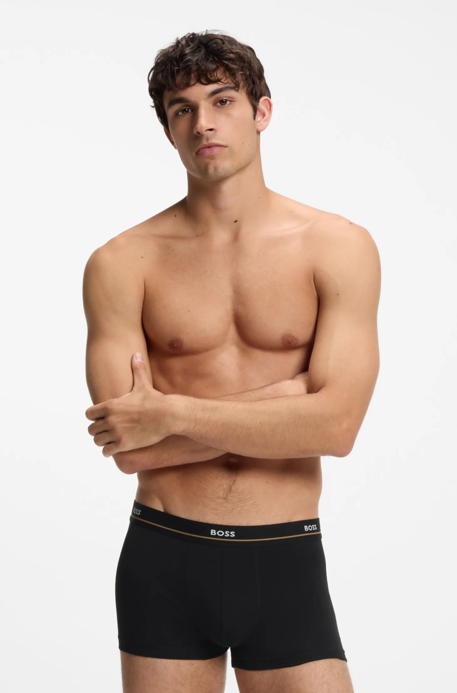 Five-pack of stretch-cotton trunks with logo waistbands