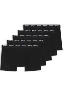 Five-pack of stretch-cotton trunks with logo waistbands