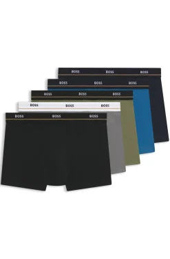 Five-pack of stretch-cotton trunks with logo waistbands