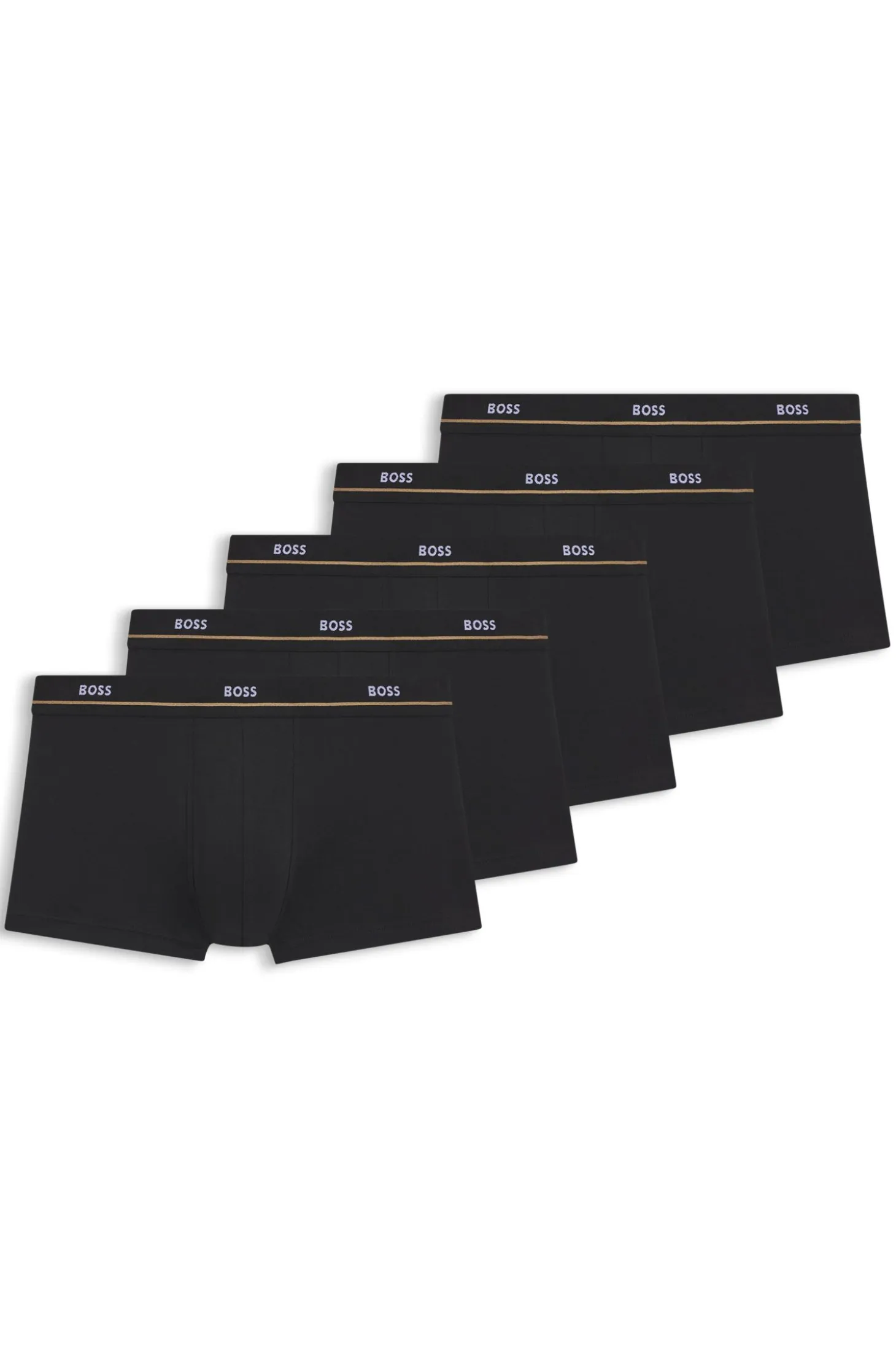 Five-pack of trunks in stretch cotton