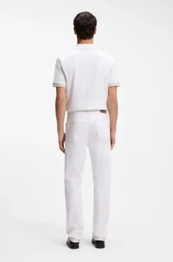 Five-pocket jeans in white stretch denim
