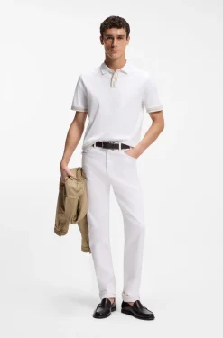 Five-pocket jeans in white stretch denim