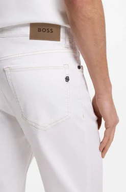 Five-pocket jeans in white stretch denim