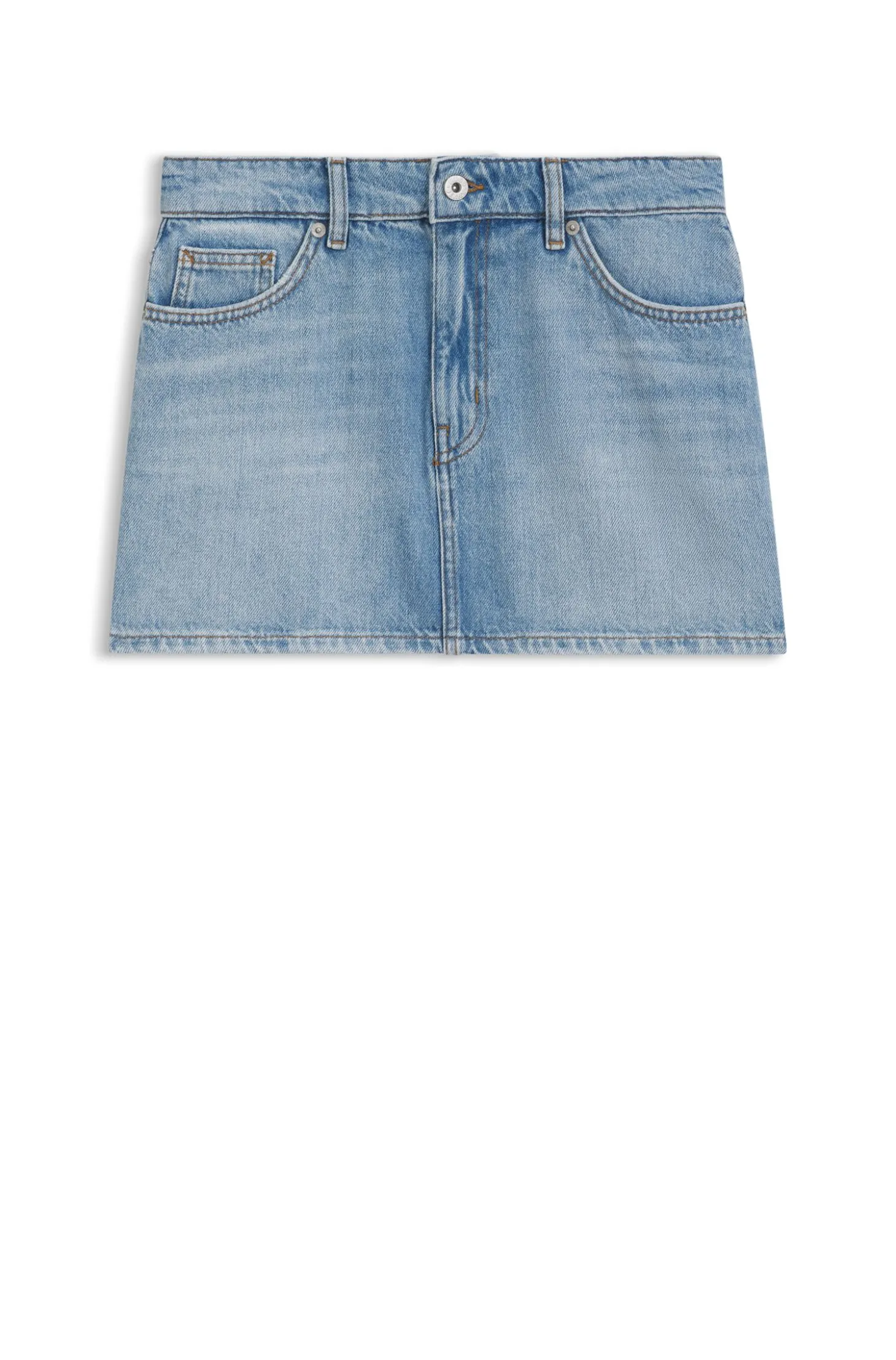 Five-pocket mini skirt in blue denim