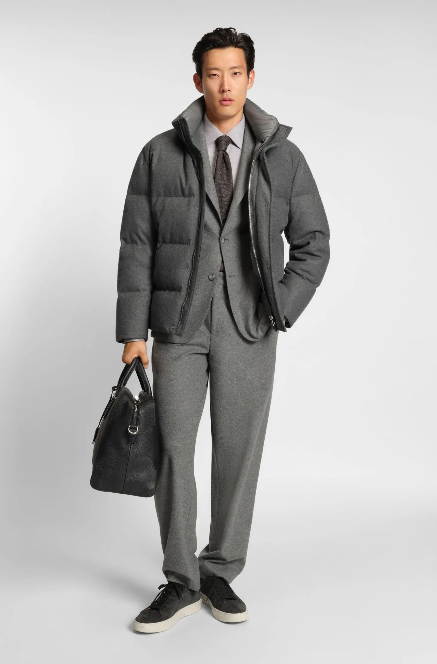 Flannel jacket with down filling