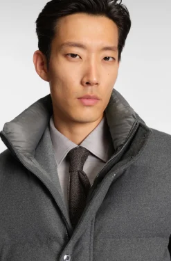 Flannel jacket with down filling