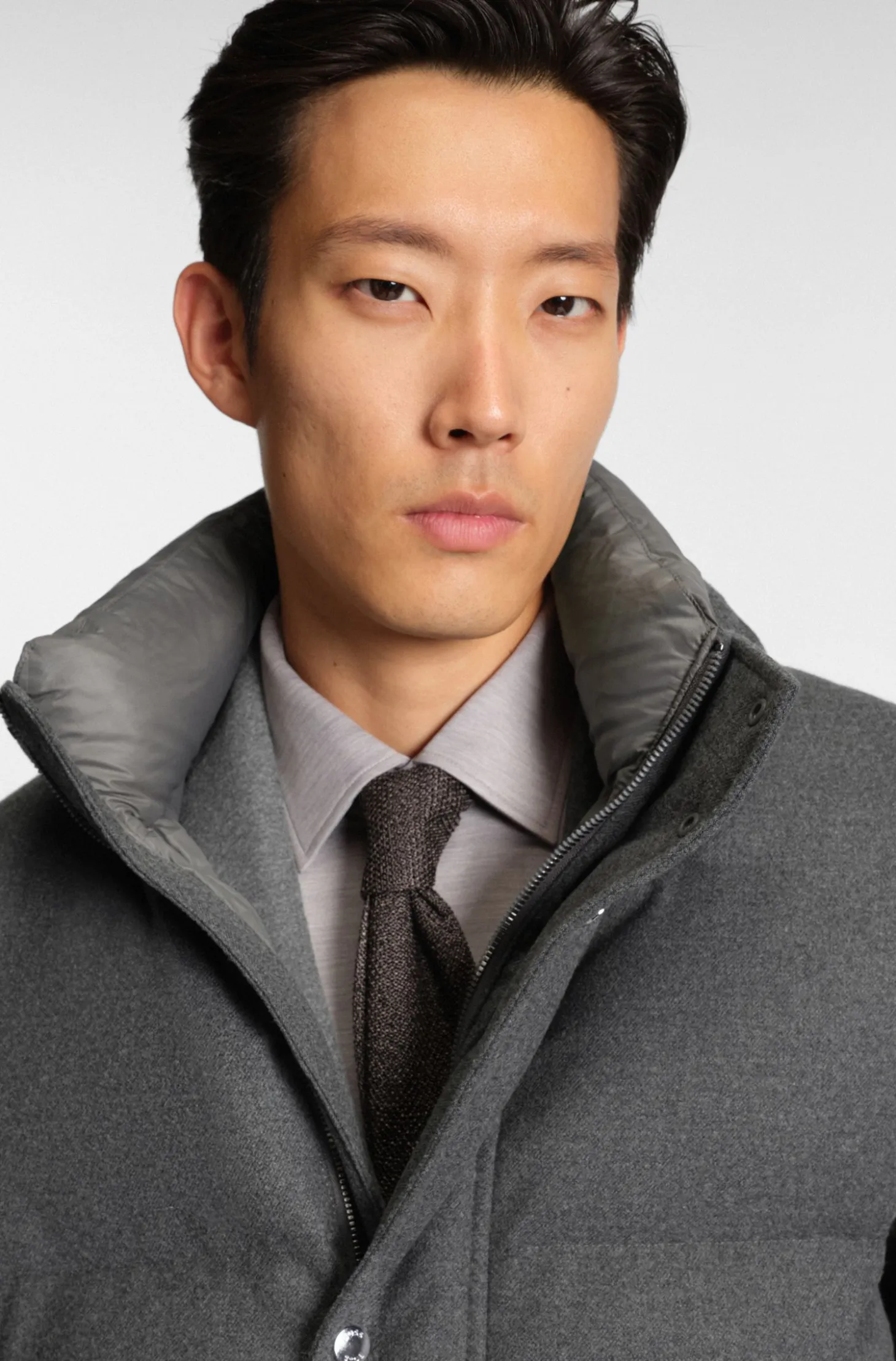 Flannel jacket with down filling
