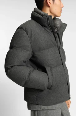 Flannel jacket with down filling