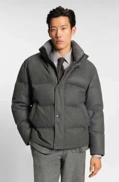 Flannel jacket with down filling