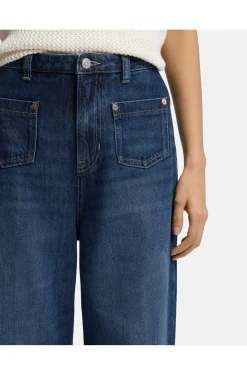 Flared-fit jeans in blue denim