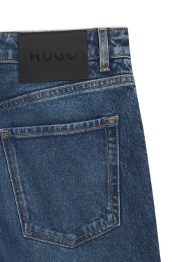 Flared-fit jeans in blue stretch denim