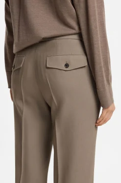 Flared-fit trousers in stretch gabardine