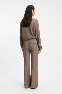 Flared-fit trousers in stretch gabardine