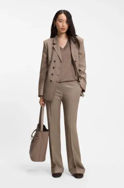 Flared-fit trousers in stretch gabardine