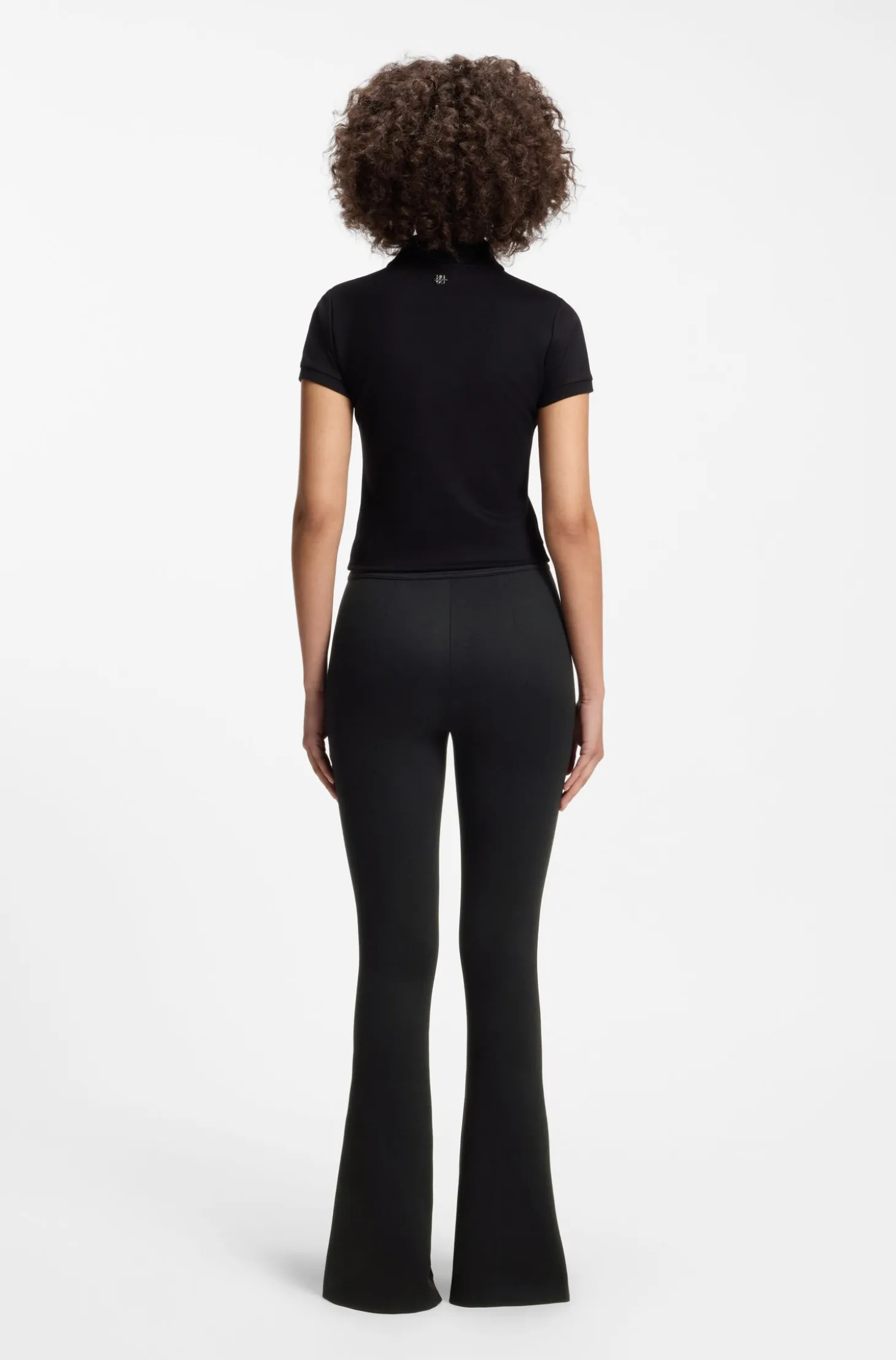 Flared-fit trousers with front slits