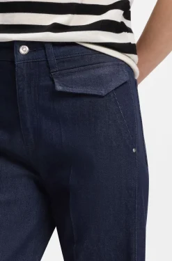 Flared jeans in blue Italian stretch denim