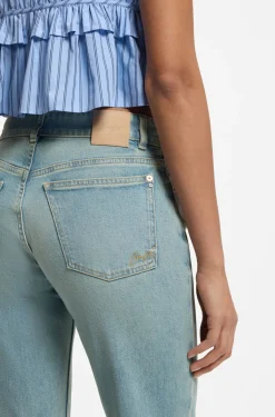 Flared-leg jeans in light-blue denim
