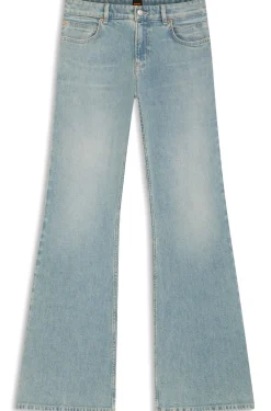Flared-leg jeans in light-blue denim