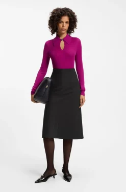 Flared skirt with seam details