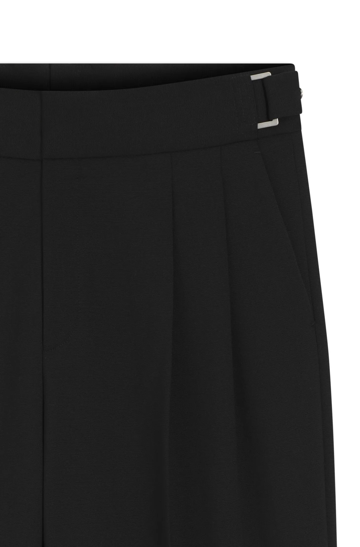 Formal trousers with adjustable waistband and virgin wool blend