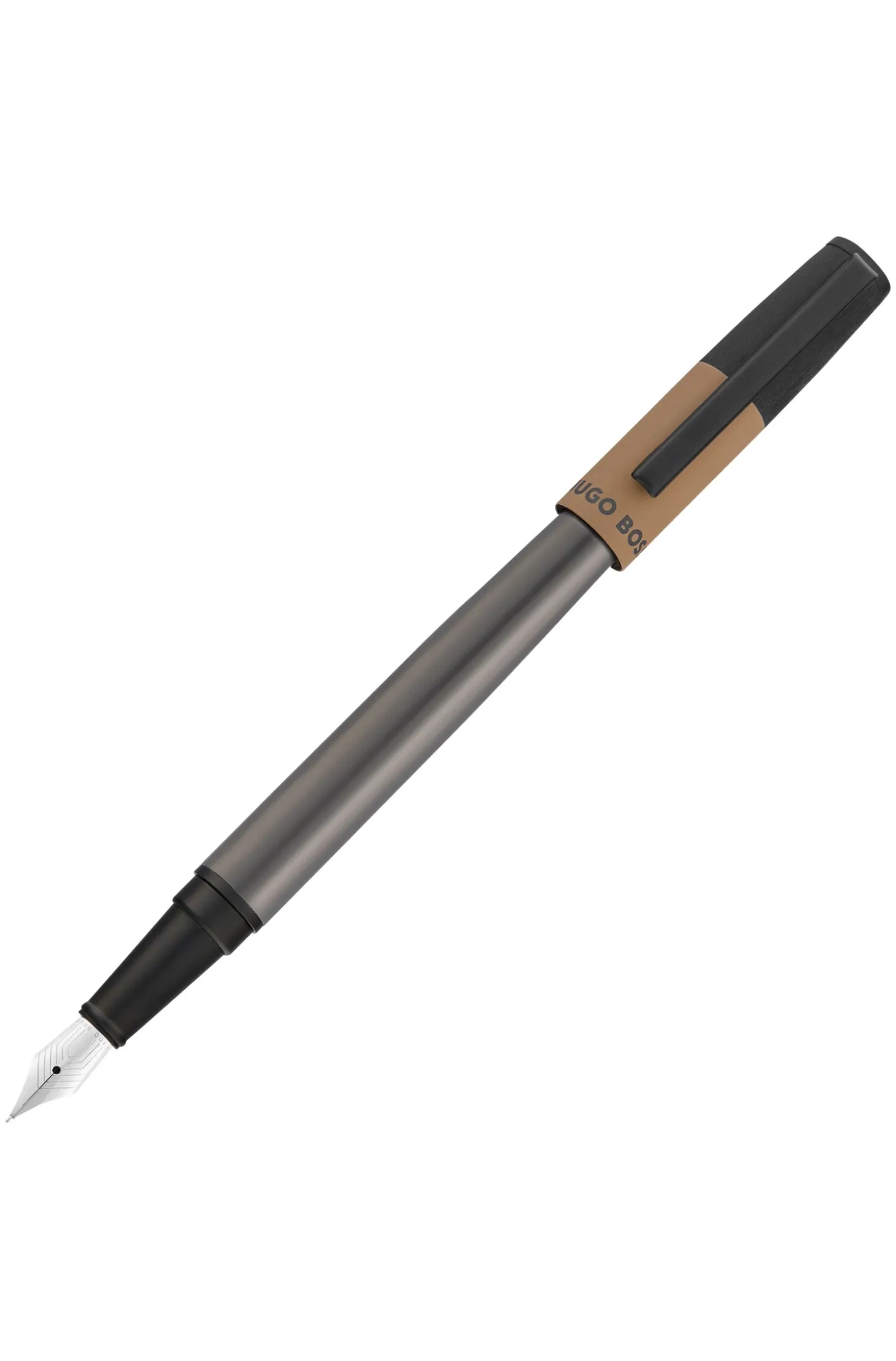 Fountain pen with camel cap trim