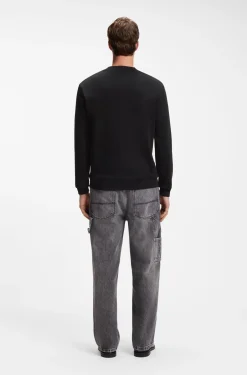 French terry cotton sweatshirt with bold logo print
