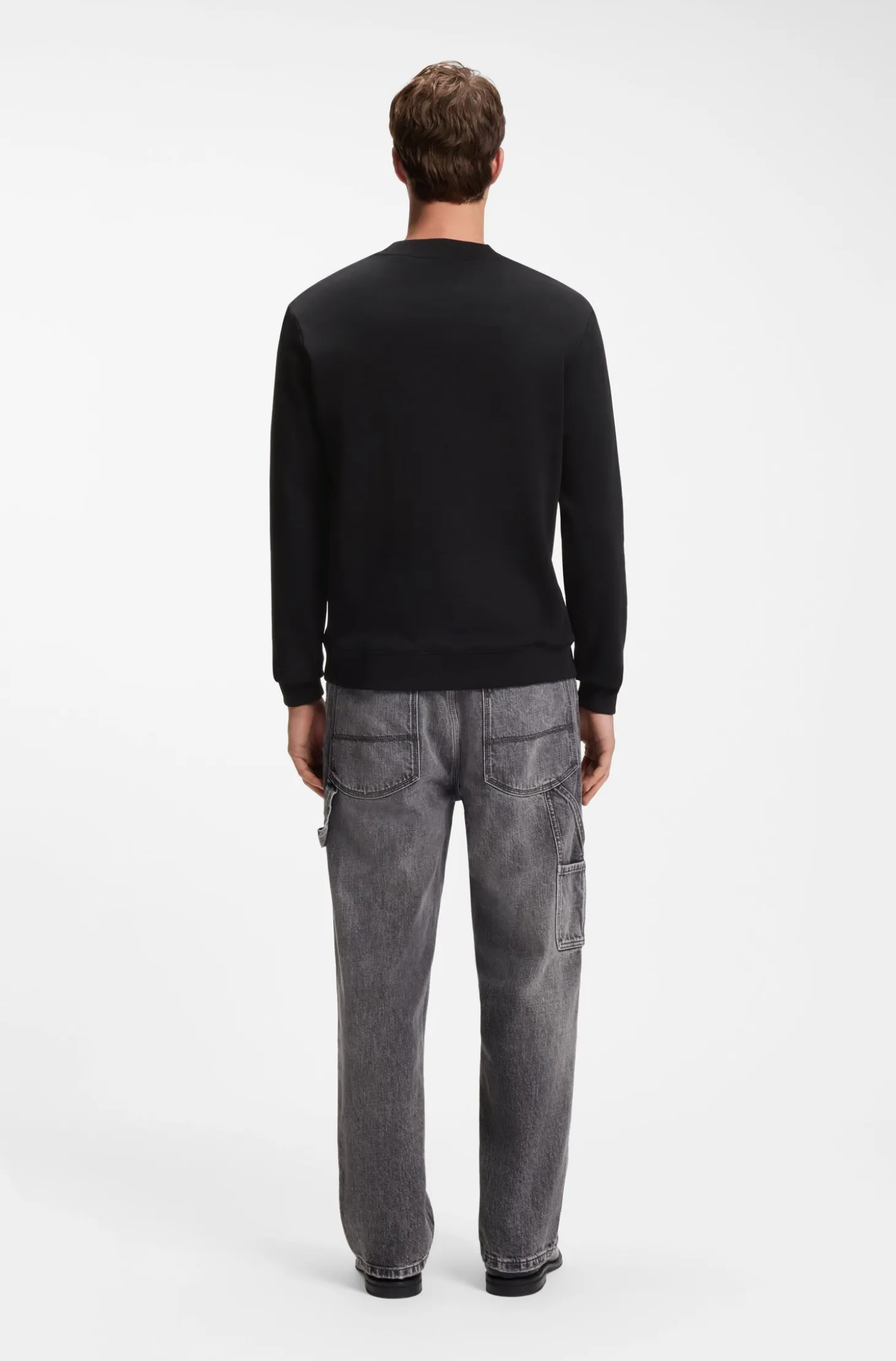 French terry cotton sweatshirt with bold logo print