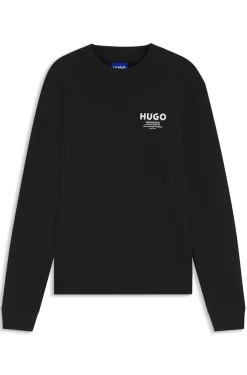 French terry cotton sweatshirt with bold logo print