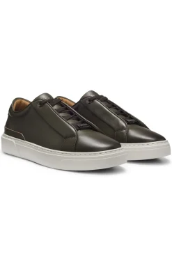 Gary trainers in brushed leather with elastic laces
