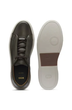 Gary trainers in brushed leather with elastic laces