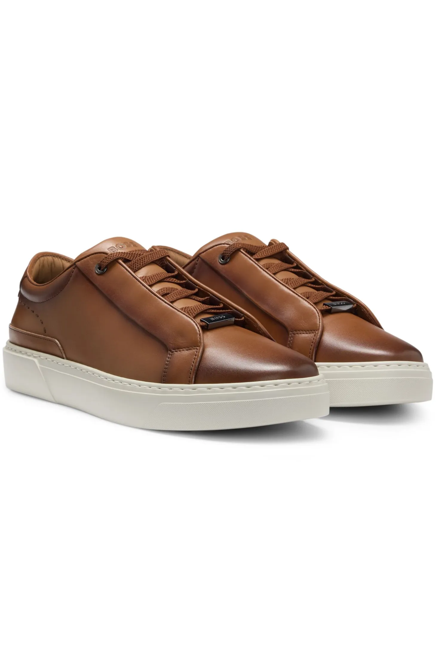 Gary trainers in brushed leather with elastic laces